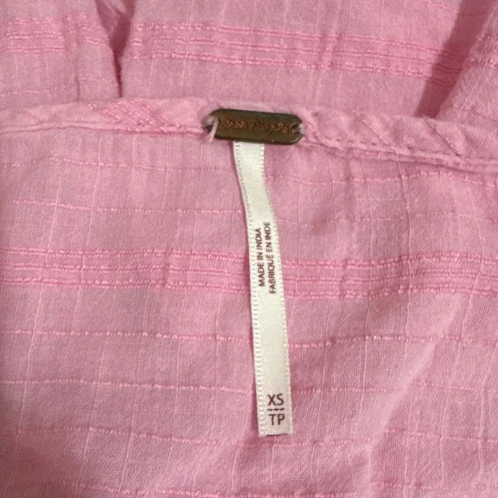Free People Beaumont Mews Blouse Pink Size XS Balloon Sleeve Boho OB843137